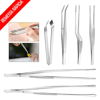 6 Peças pinças de cozinha de aço inoxidável (12 cm e 30 cm) - pinças profissionais de cozinha para chefs, churrasco