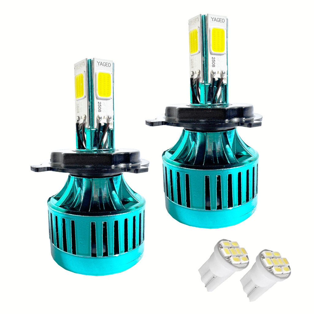 Par De Lâmpada LED H4 Stallion 8000K Super Branca Alta e Baixa Carro ...