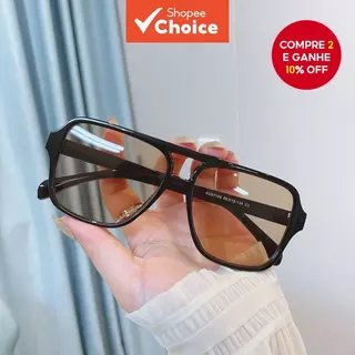 Óculos De Sol Retrô Double Bridge – Lentes Gradientes Quadradas Grandes UV400 em Oferta na Shopee