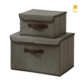 Kit 2 Caixas De Armazenamento Organizadora Dobrável Para Roupas Brinquedos Objetos Tecido TNT em Oferta na Shopee