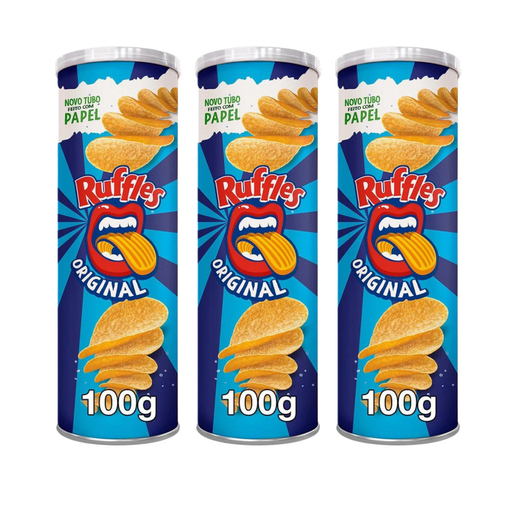 KIT COM 3 RUFFLES TUBO TIRA ONDA ORIGINAL 100G | Shopee Brasil