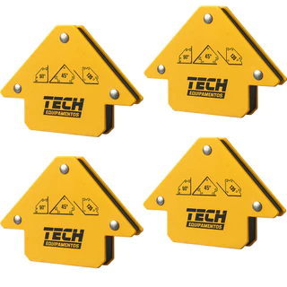kit 4 Esquadro Magnético TECH 12kg Solda Multiângulos 30° 45° 135° Aço Reforçado Dupla Face em Oferta na Shopee