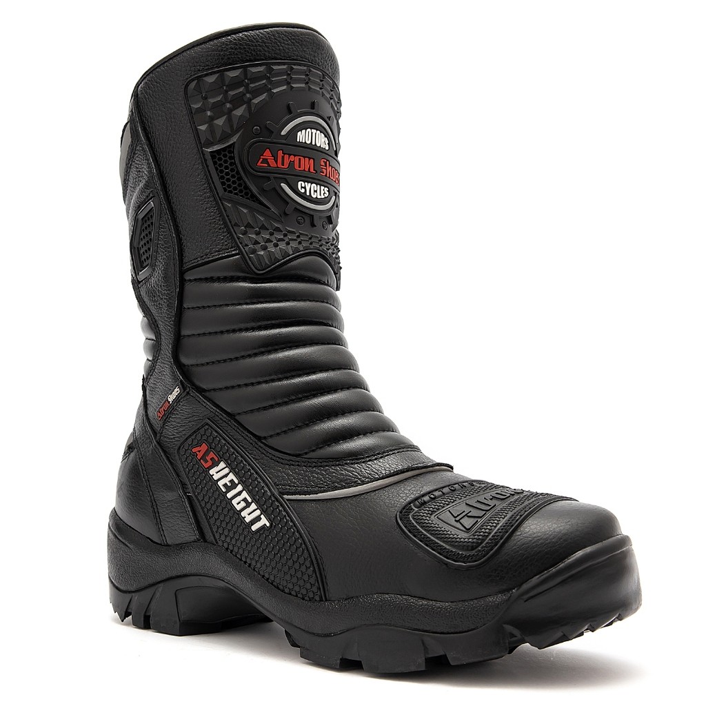 Bota Motociclista Cano Alto Em Couro Legitimo 9cm De Altura 952