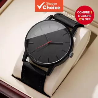 Relógio Analógico De Quartzo Para Homens , Pulseira De Couro Casual De Negócios , De Pulso Fashion Sem Caixa em Oferta na Shopee