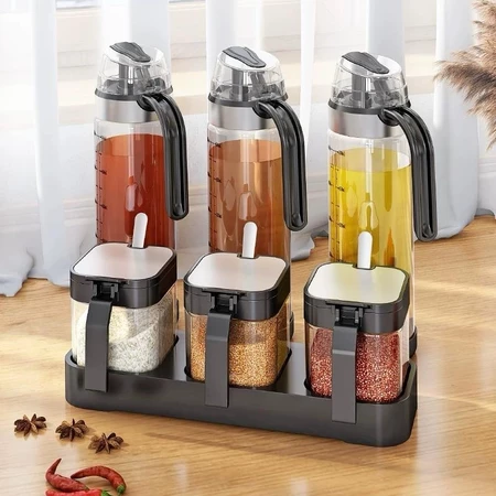 Dispenser de Vidro Luxuoso para Azeite e Vinagre – Garrafa Gourmet com Bico Dosador Antivazamento