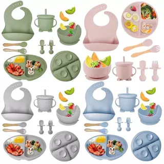 kit 6/8 peças de Silicone para alimentação de bebês em Oferta na Shopee