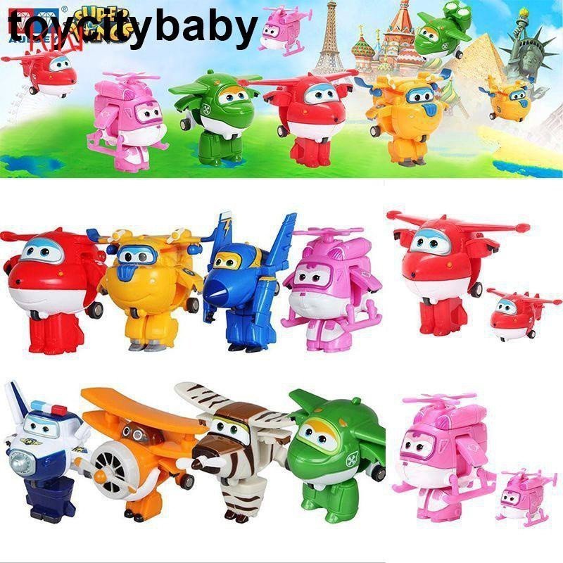 Conjunto de 8 Peças Super Wings Mini Avião Brinquedos de Deformação ...