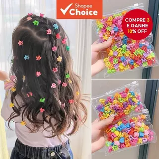 Conjunto De Mini Grampos De Cabelo Flor 50 Unidades | Estilo Coreano Colorido Bonito Bebê Meninas Acessórios Clipes Late em Oferta na Shopee