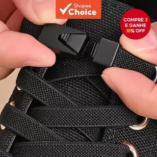 1 Par De Cadarços Elásticos Sem Amarração Com Fivelas De Interruptor-De 8 Mm De Largura Para Tênis E Sapatos Casuais em Oferta na Shopee