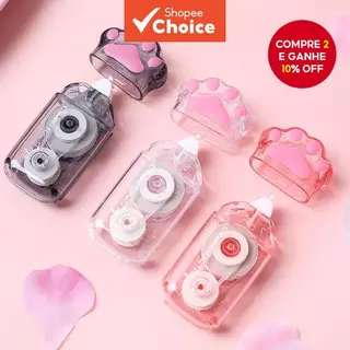 Fita Corretiva De Pata De Gato Preta/Branca/Rosa-Saída De Grande Capacidade Para Escola E Escritório em Oferta na Shopee