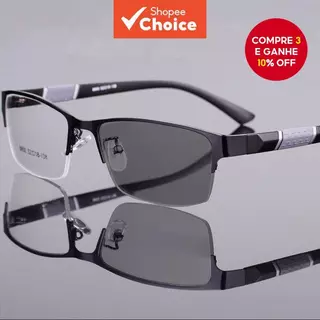 Óculos Fotocromáticos Com Bloqueio De Luz Azul , Proteção UV , Meia Armação , Masculino , Clássico De Negócios em Oferta na Shopee