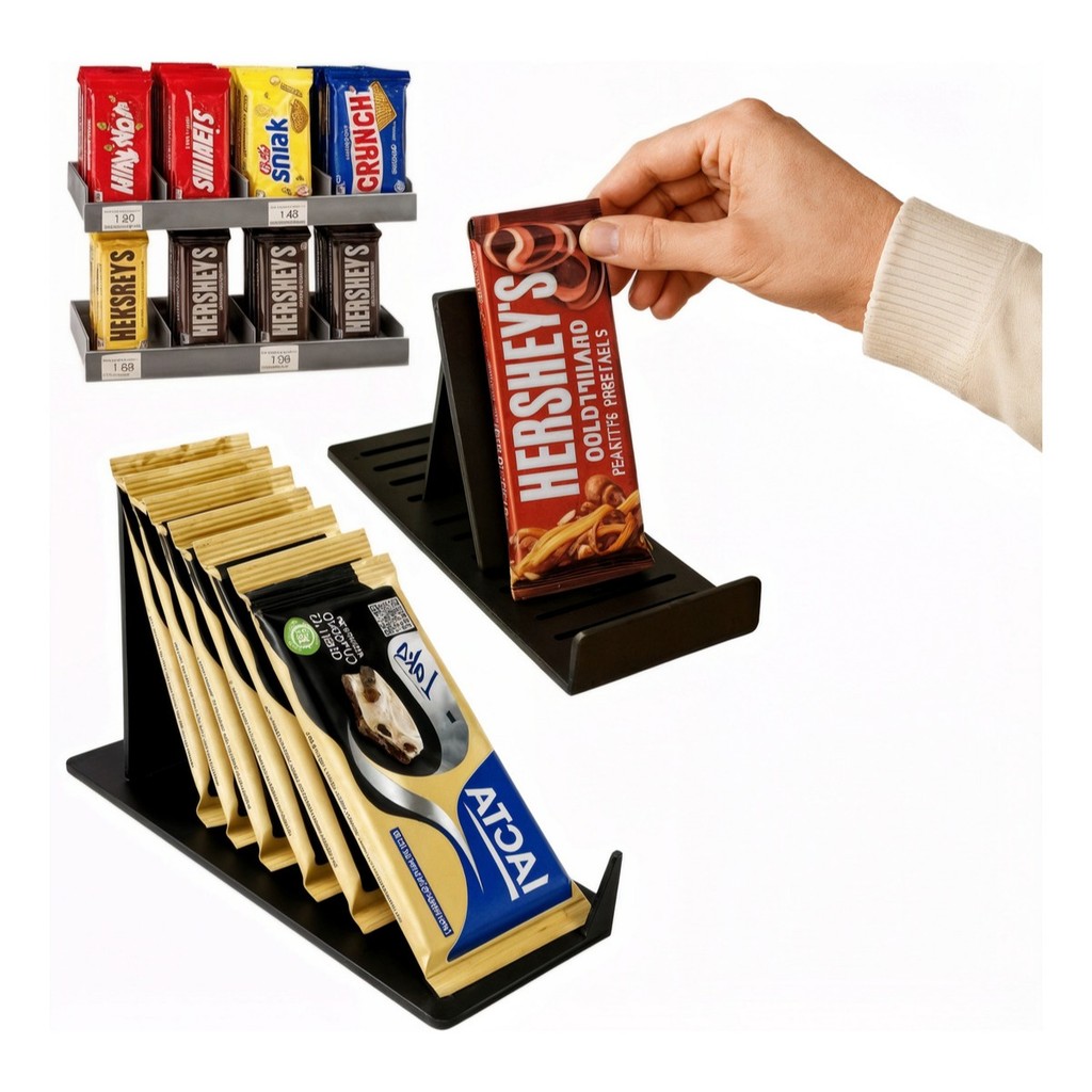 Kit 5 Expositor Suporte Barra Chocolate Doce Display Balcão