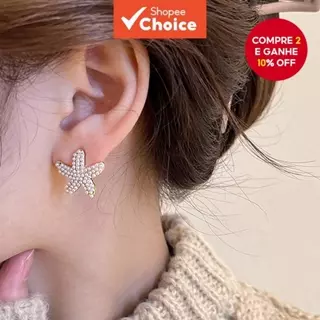 2 Pçs Prata Agulha Pérola Estrela Do Mar Brincos High-End Moda Jóias Versátil Luxo Para Mulher em Oferta na Shopee