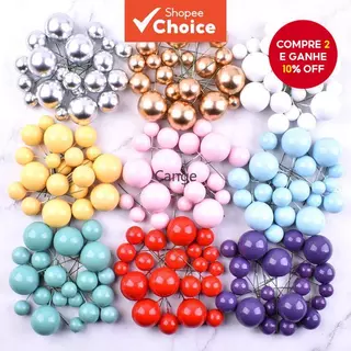 20 Peças Bola De Ouro Mista , Prata Rosa Sp arkling , Decoração De Bolo De Aniversário , Festa De Sobremesa em Oferta na Shopee