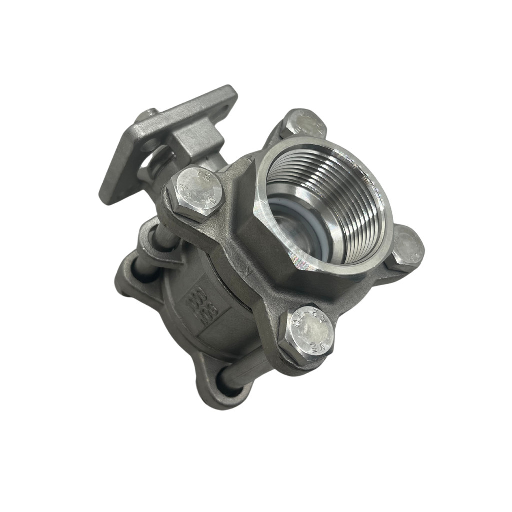Válvula Esfera Tripartida Aço Inox 304 Rosca 2 Polegadas com Base Para ...