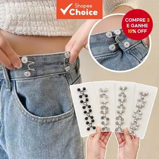 Alfinete De Cintura Pérola E Strass – Prendedor De Roupas Ajustável Antiderrapante Para Vestido/Calça em Oferta na Shopee