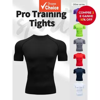 Camisa De Compressão Sólida Elegante Masculina De Alta Elasticidade Respirável Para Caminhadas Ciclismo Ao Ar Livre Apti em Oferta na Shopee