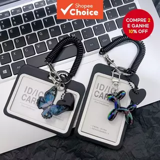 Caixa de Cartão ABS Universal Estilo Ins Balão de Borboleta Dog Pendant Fotocartão Crachás de Identificação em Oferta na Shopee