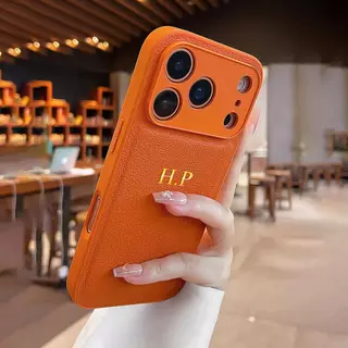 Nome Personalizado Caso De Telefone De Couro Falso Para iPhone 18 17 16 15 14 13 Pro Max Iniciais Personalizadas DI
