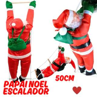Papai Noel 50cm Grande Escalador Subindo Escada Cordas Resistentes Pendurar Decoração Natalina em Oferta na Shopee