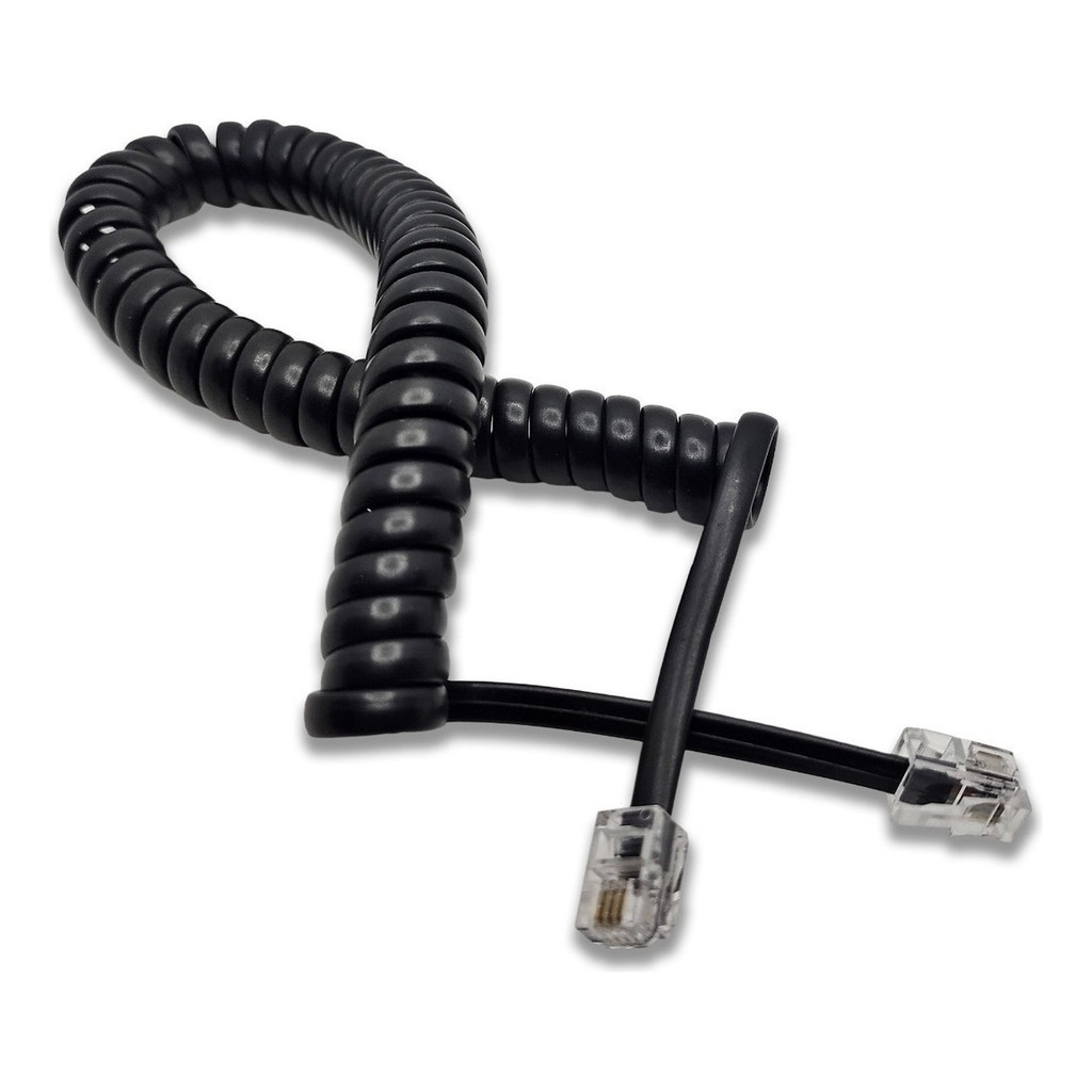 Cabo Rj11 Cordão Telefone Rj11 Espiral 2 Mts | Shopee Brasil