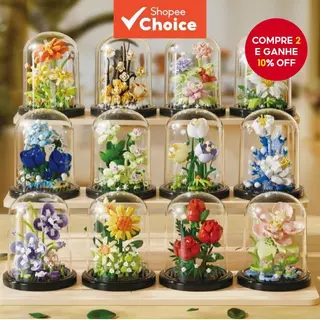 Blocos De Construção Vaso De Flores-Brinquedo Plantador De Girassol Rosa Suculenta Compatível Com Lego Decoração Botânic em Oferta na Shopee