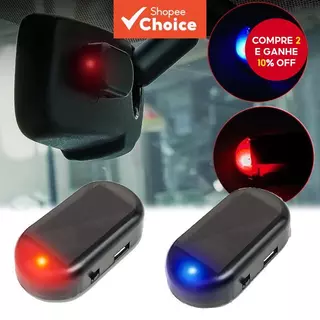 Solar Powered USB LED Piscando Falso Lâmpada de Segurança de Carro Simulado Alarme Dummy em Oferta na Shopee