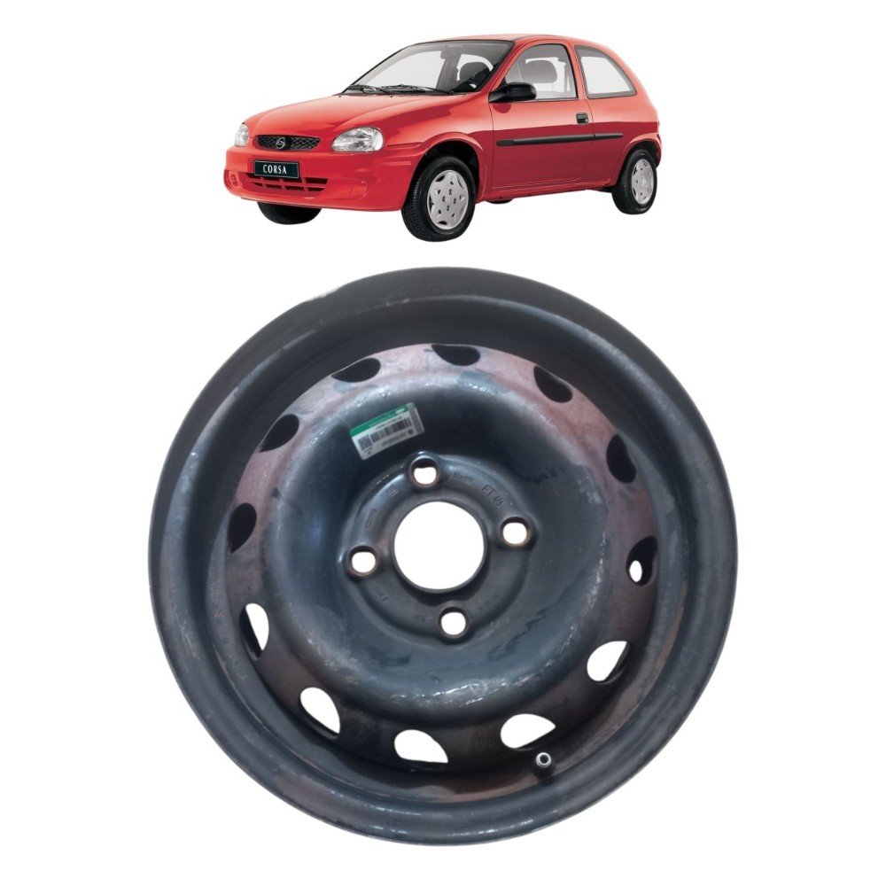 Roda Ferro Aro 13 Corsa 1995 2006 Preta | Shopee Brasil