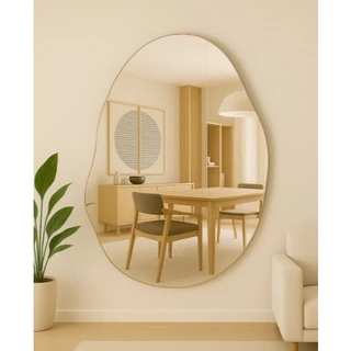 Espelho Orgânico 70x50 Lapidado Polido Moderno Decorativo Lar C/FITA (Habitare Home Decor)