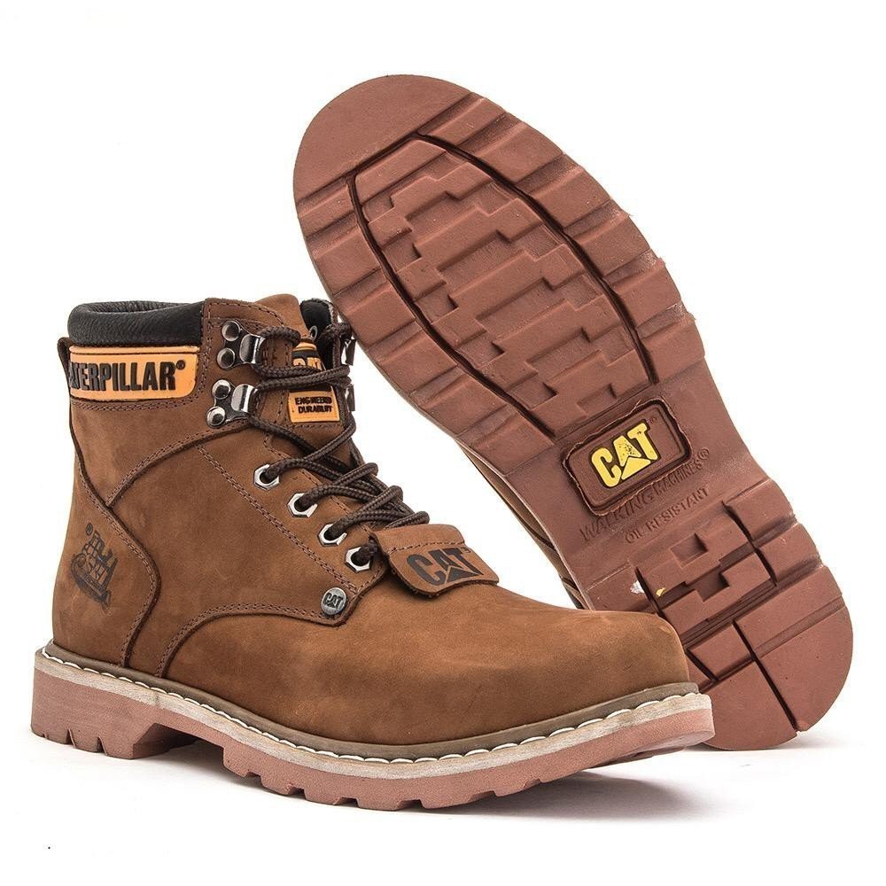 BOTA CATERPILLAR EM COURO 850 CAT SOLADO DE BORRACHA CLASSICA | Shopee ...