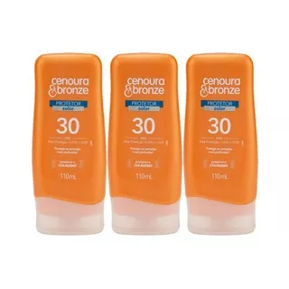 Kit Protetor Solar FPS 30 Cenoura e Bronze 110mL - 3un em Oferta na Shopee