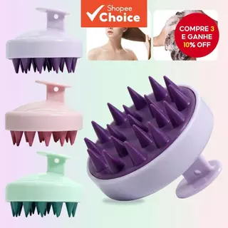 Escova De Shampoo De Silicone Para Massagem No Couro Cabeludo-E Banho , Itens Essenciais Cuidados Com Os Cabelos em Oferta na Shopee