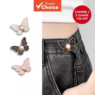 3 Pares De Clipe De Cintura Pérola Borboleta Liga Coreana Cinto Ajustador Saia Calças em Oferta na Shopee
