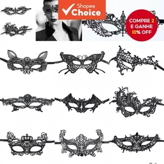 10PCS Máscara De Renda Veneziana Mulher Sexy Para Festa De Carnaval em Oferta na Shopee