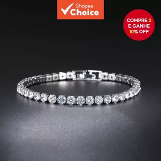 Pulseira De Tênis Para Homens E Mulheres Unissex Presente De Festa Joias De Aço Inoxidável em Oferta na Shopee