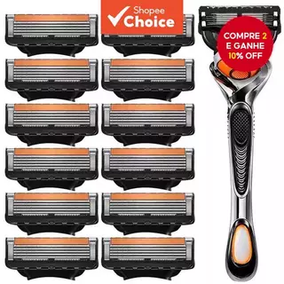 Aparelho de Barba Manual de Alta Qualidade com 5 Camadas e 4 Lâminas Substituíveis - Cabeça e Cabo Universais. em Oferta na Shopee