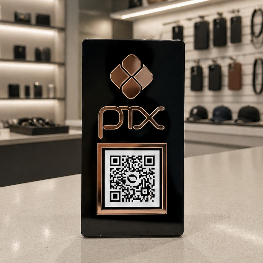 Placa Pix QR Code Display Para Pagamento Em Acrilico Espelhado | Shopee ...