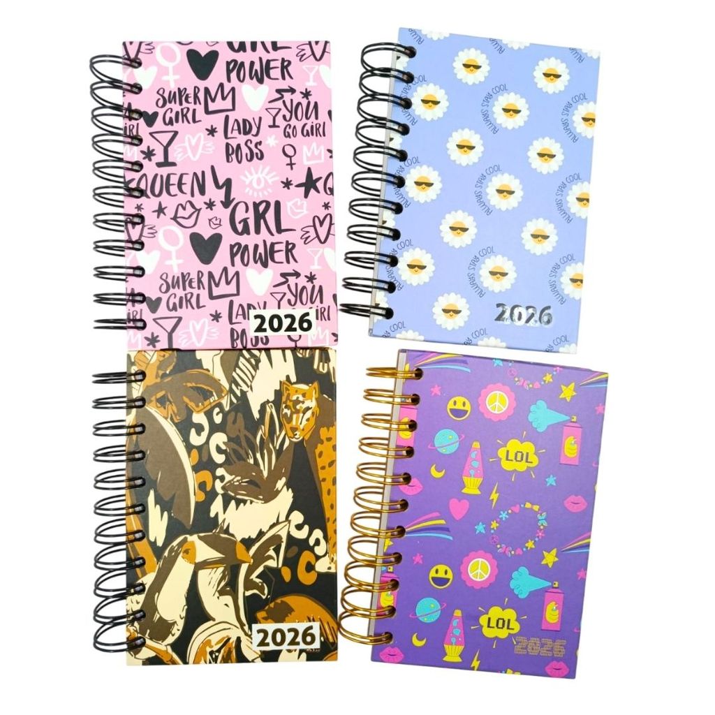 Agenda 2026 Pequena Espiral Variadas 9,7X14,6cm 160 P. Yepp