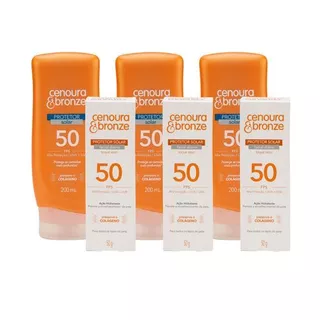 Kit Proteção Completa Cenoura & Bronze FPS 50 6un em Oferta na Shopee