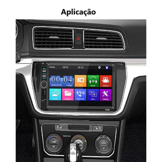 Central Multimídia MP5 Automotiva 7 Polegadas USB/AUX/TF Com Mirrorlink Touch Screen ZEM