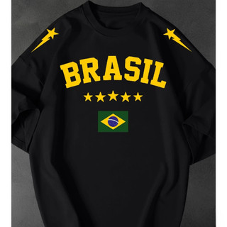 Camisetão Feminina Brasil Seleção Copa Streetwear Oversized Estilosa 100% Algodão Premium — foto 2 — Achou Levou Brasil