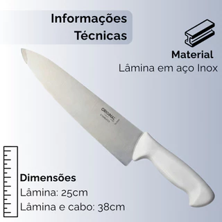 Faca Aço Inox 10 Pol Profissional Carne Churrasco Chef