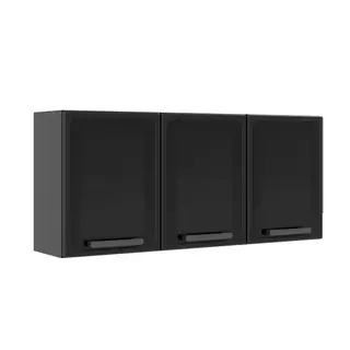 Armário Aéreo 3 portas de vidro 100% Aço Estilo Grafite em Oferta na Shopee