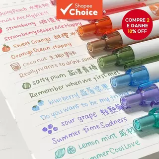 Conjunto Criativo de Canetas Gel Perfumadas com Frutas 0,5mm Tinta Rápida Seca Estudante Multicoloridos em Oferta na Shopee