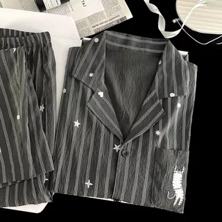 Pijama de manga comprida masculino nuvem algodão primavera verão outono inverno 2025 novo estilo elegante exterior Weara em Oferta na Shopee
