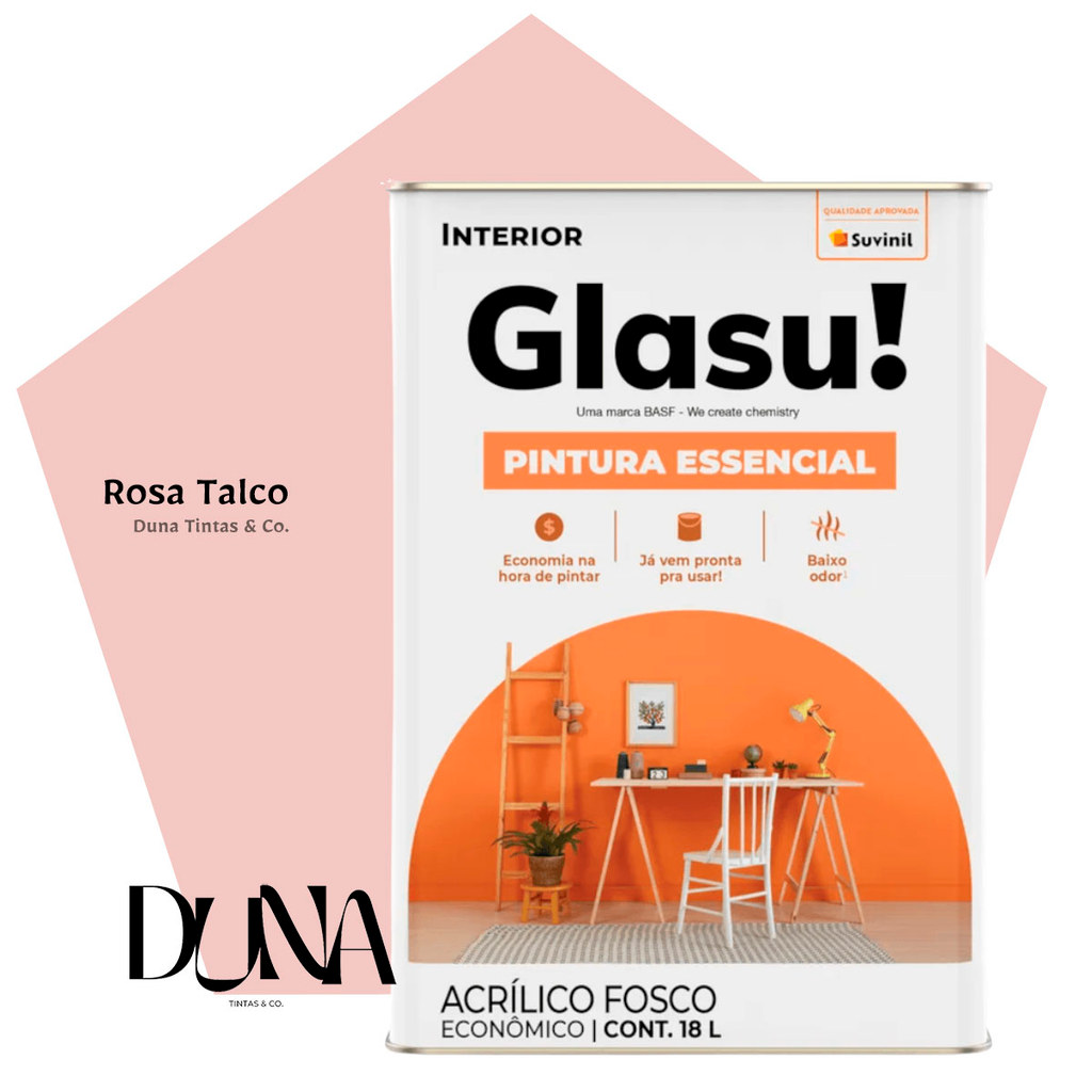 Tinta Suvinil Glasu Rosa Talco 18 Litros | Shopee Brasil