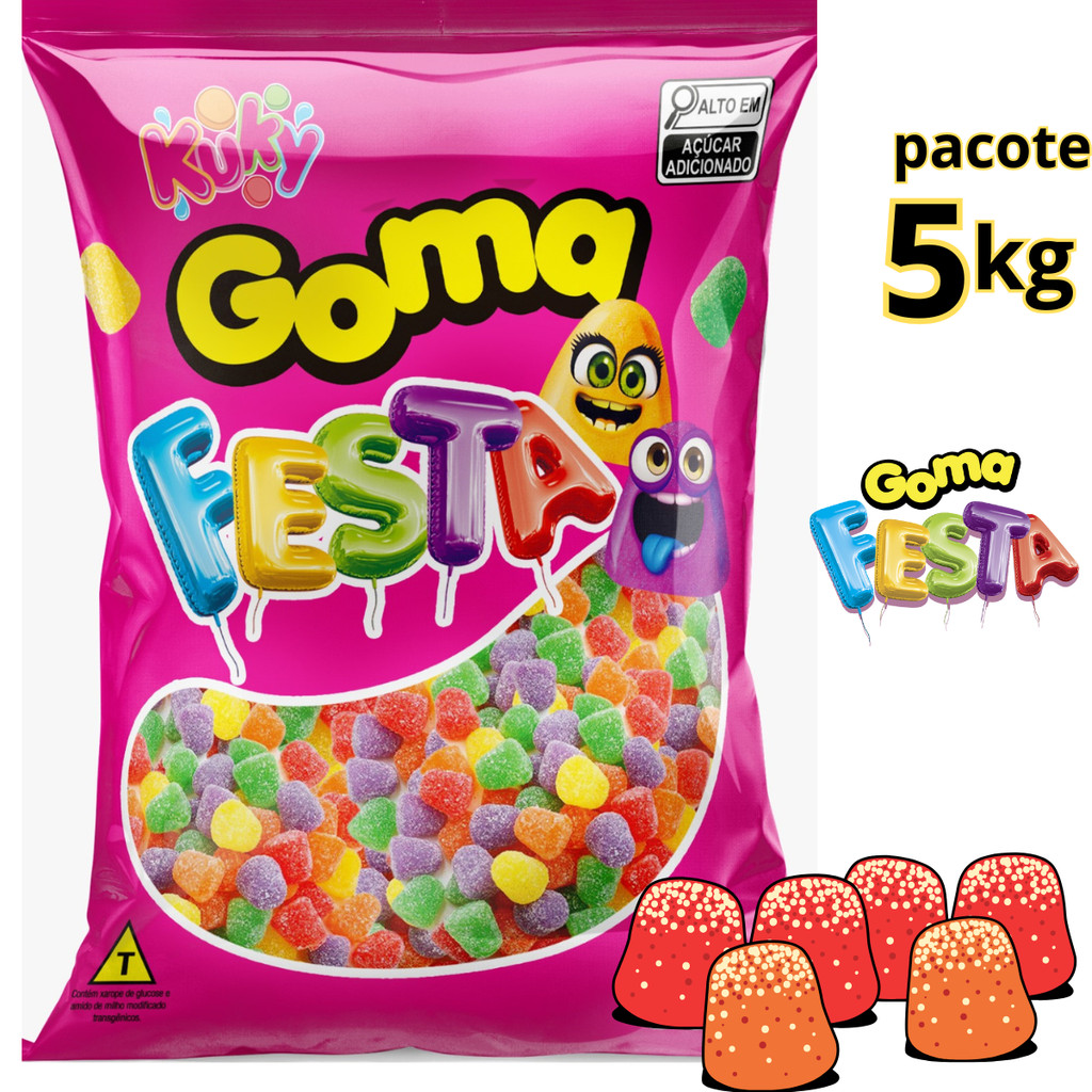 Bala de Goma Sino Sabor Sortidos Doce Jujuba Festa 5kg kuky | Shopee Brasil
