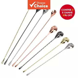 Colher de Mistura Aço Inoxidável 30/40cm Teadrop Ferramenta Bartender em Oferta na Shopee