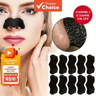 10 Adesivos para Poros Nasais, Removedor de Cravos, Strips de Limpeza Profunda para Poros e Espinhas. em Oferta na Shopee