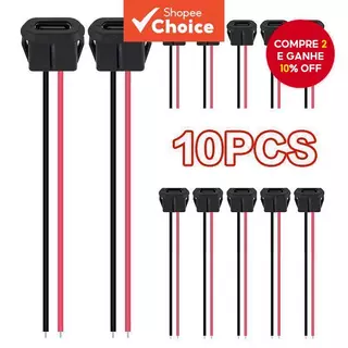 Cabo de chassi fêmea tipo-C 2 pinos 10 peças conectores USB tipo-C conector fêmea preto (sem terminal) Cabo de chassi fêmea tipo-C 2 pinos 10 peças conectores USB tipo-C conector fêmea preto (sem terminal)
